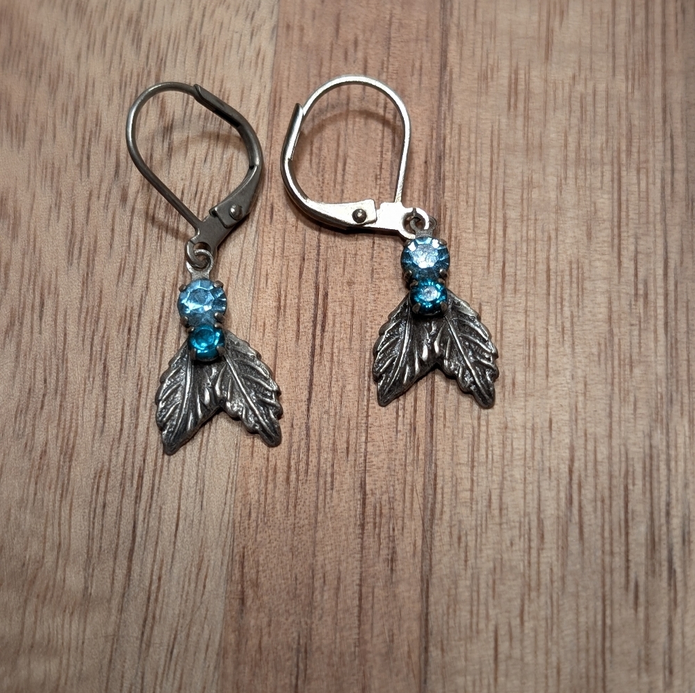 Baked Beads Feather Earrings